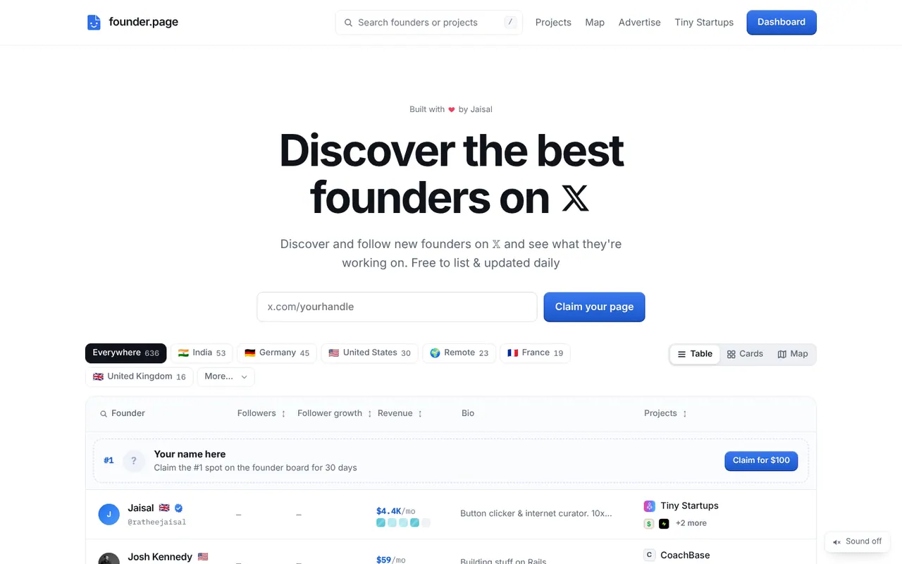 Founder - Step 1 screenshot captured by Lastest
