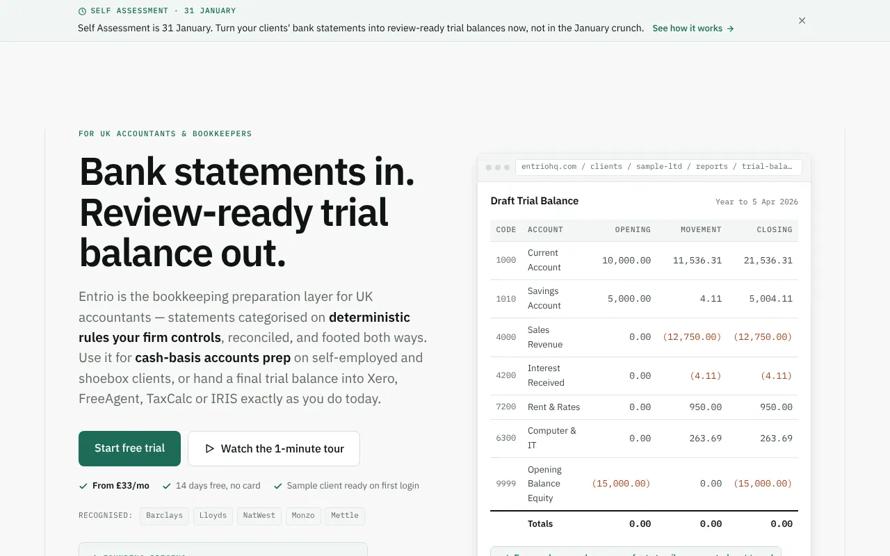 Entrio - Step 1 screenshot captured by Lastest