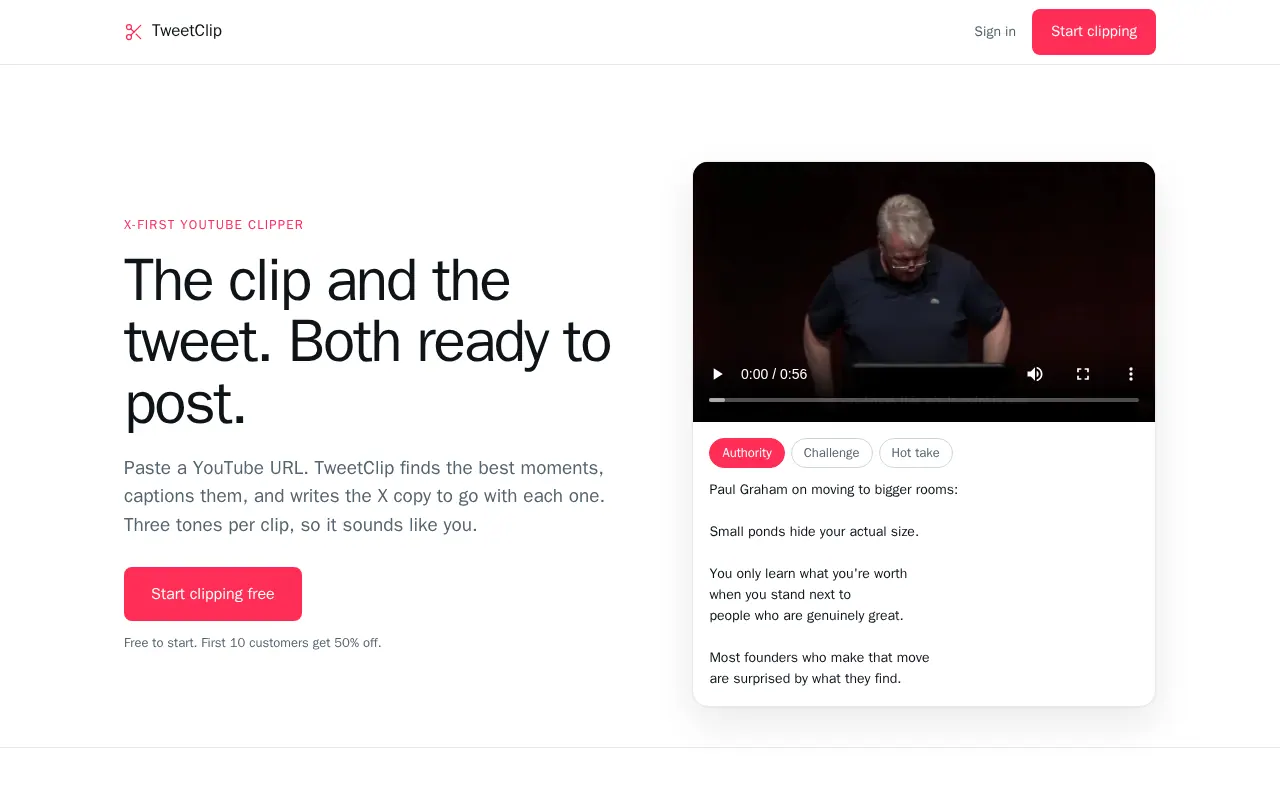 TweetClip - Step 1 screenshot captured by Lastest